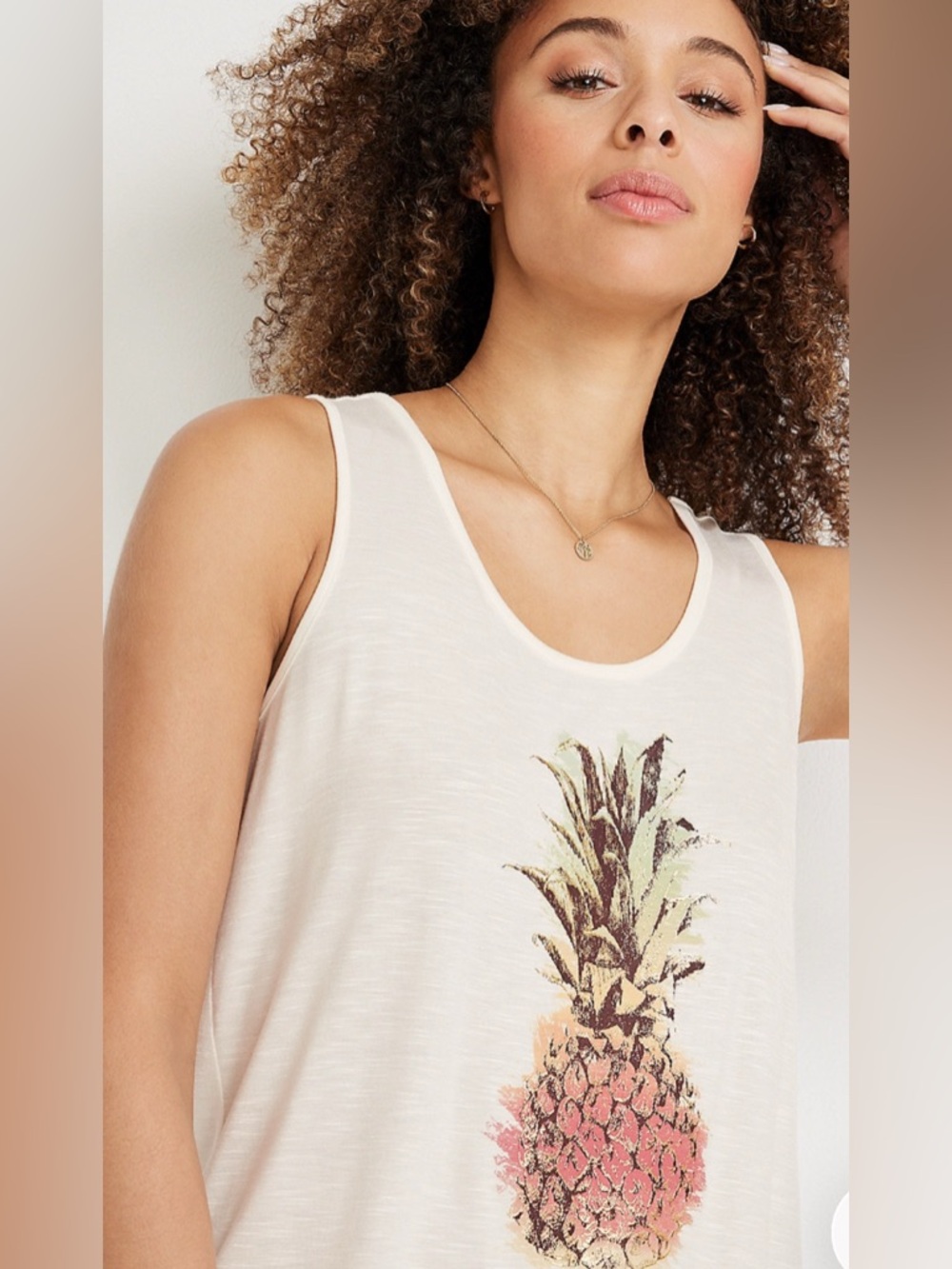 Maurice's pineapple graphic tank size small